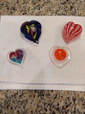 Glass Paperweights, Total Of 4